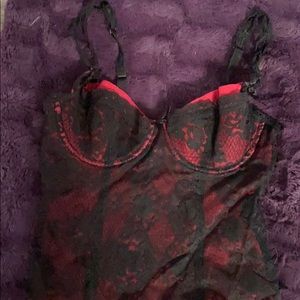 Red-black lace Cami top size Small